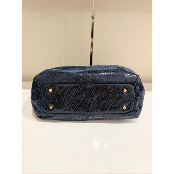 Tory Burch Snake Embossed Patent Leather Shoulder Hobo Handbag with Chain - Picture 7 of 13